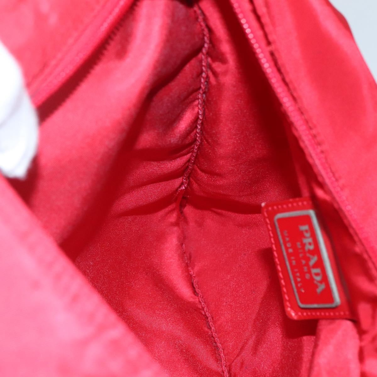 Prada Zip Top Messenger Bag Tessuto, RED, NYLON, Shoulder bag