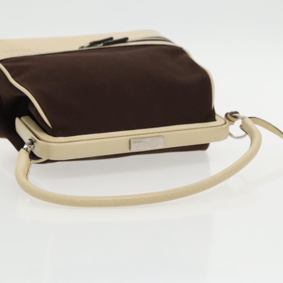 Prada Vintage Handbag Canvas, BROWN, CANVAS, Handbag