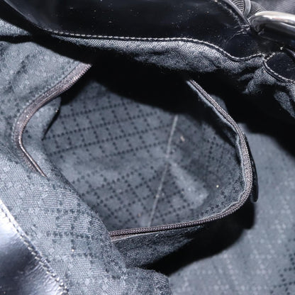 Gucci Vintage Bamboo Handle Bag Nylon, Black, Nylon, Handbag