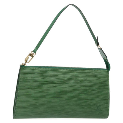 Louis Vuitton Pochette Accessoires Epi Leather, GREEN, LEATHER, Clutche & pouche