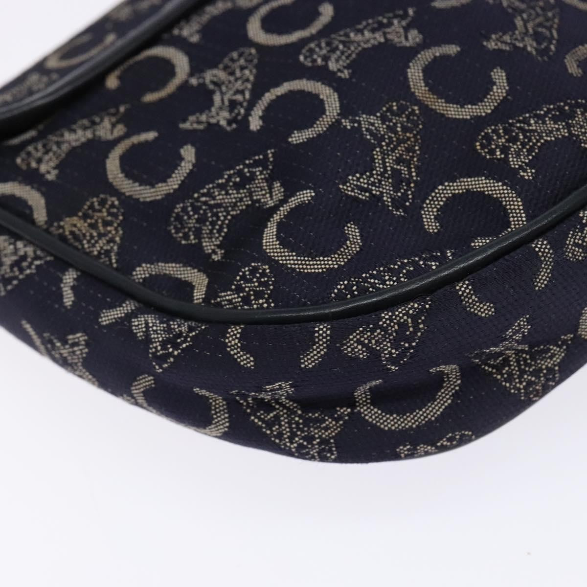 Celine C Sulky Shoulder bag Canvas and Leather, NAVY, CANVAS, Shoulder bag