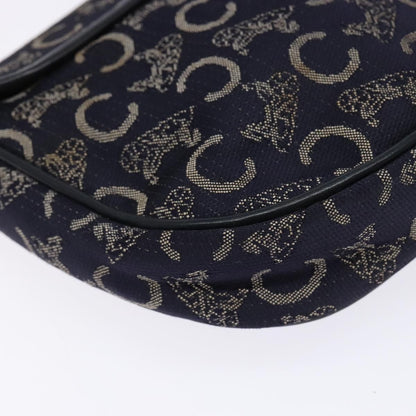Celine C Sulky Shoulder bag Canvas and Leather, NAVY, CANVAS, Shoulder bag