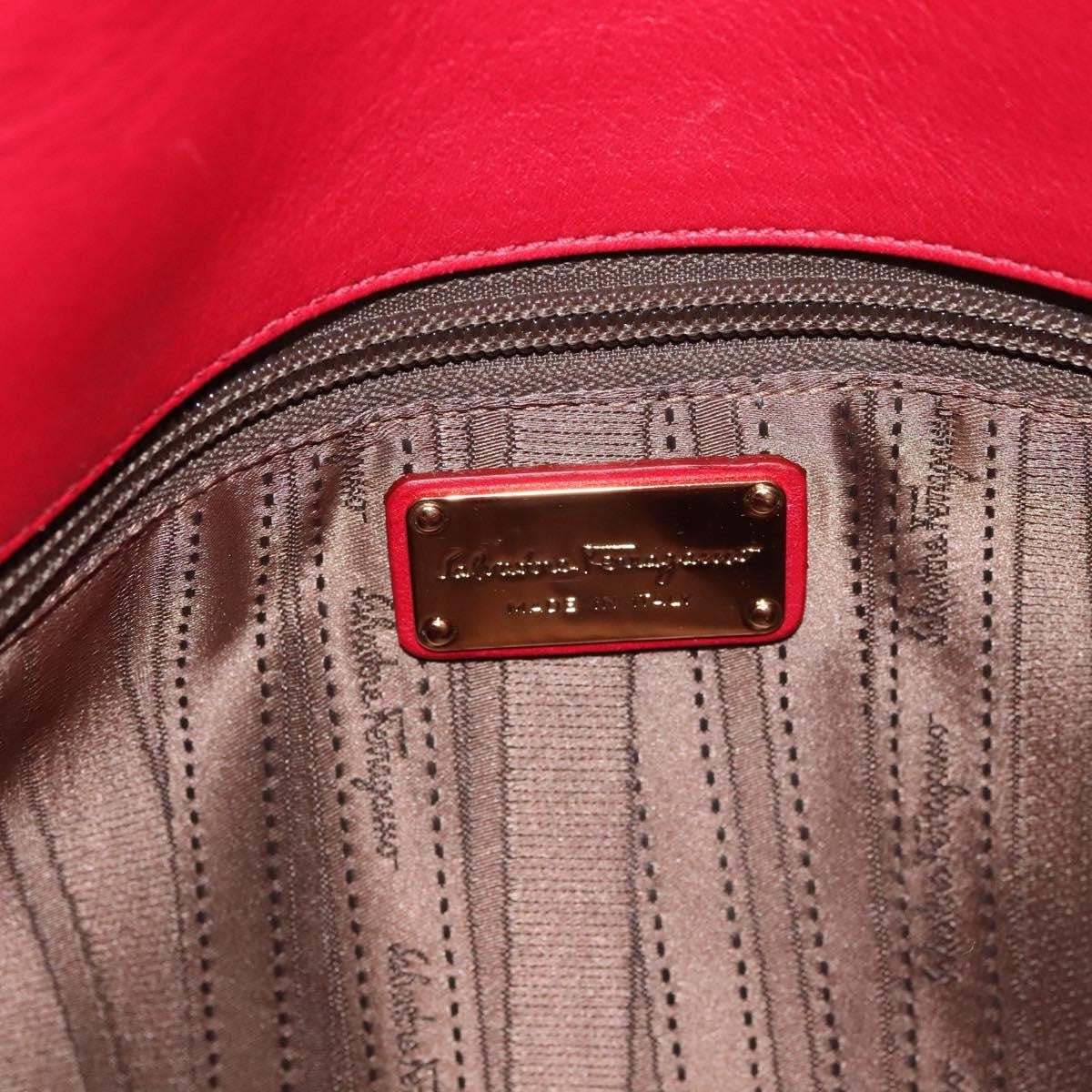 Salvatore Ferragamo Gancini Chain Shoulder bag Leather, RED, LEATHER, Shoulder bag