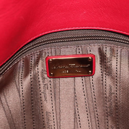 Salvatore Ferragamo Gancini Chain Shoulder bag Leather, RED, LEATHER, Shoulder bag