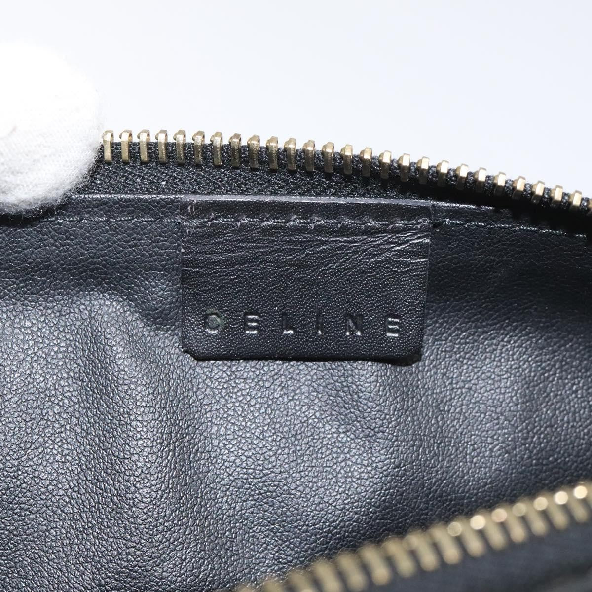 Celine Macadam Pochette Canvas and Leather, Black, Canvas, Clutch