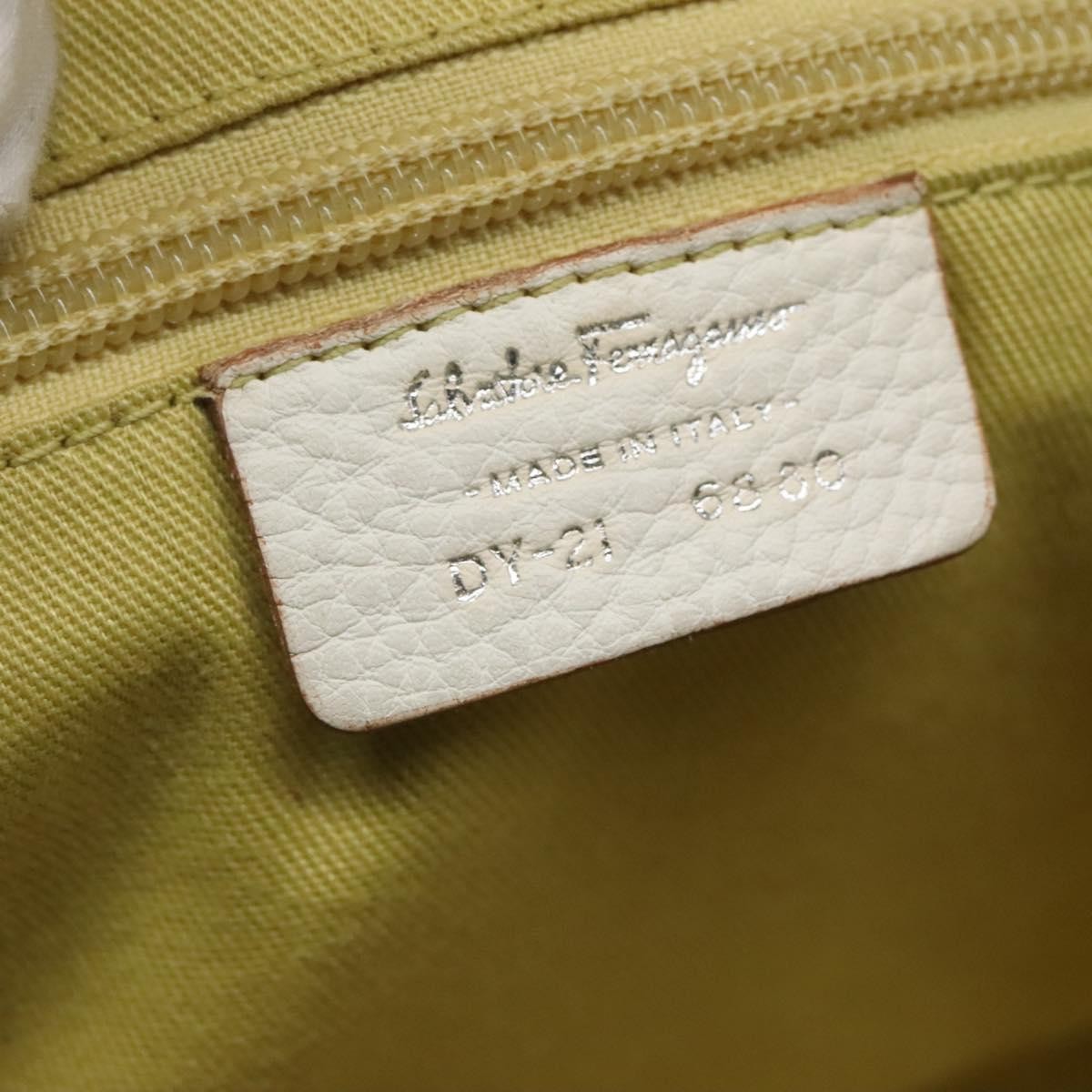 Salvatore Ferragamo Gancini Buckle Shoulder Bag Leather, White, Leather, Shoulder Bag