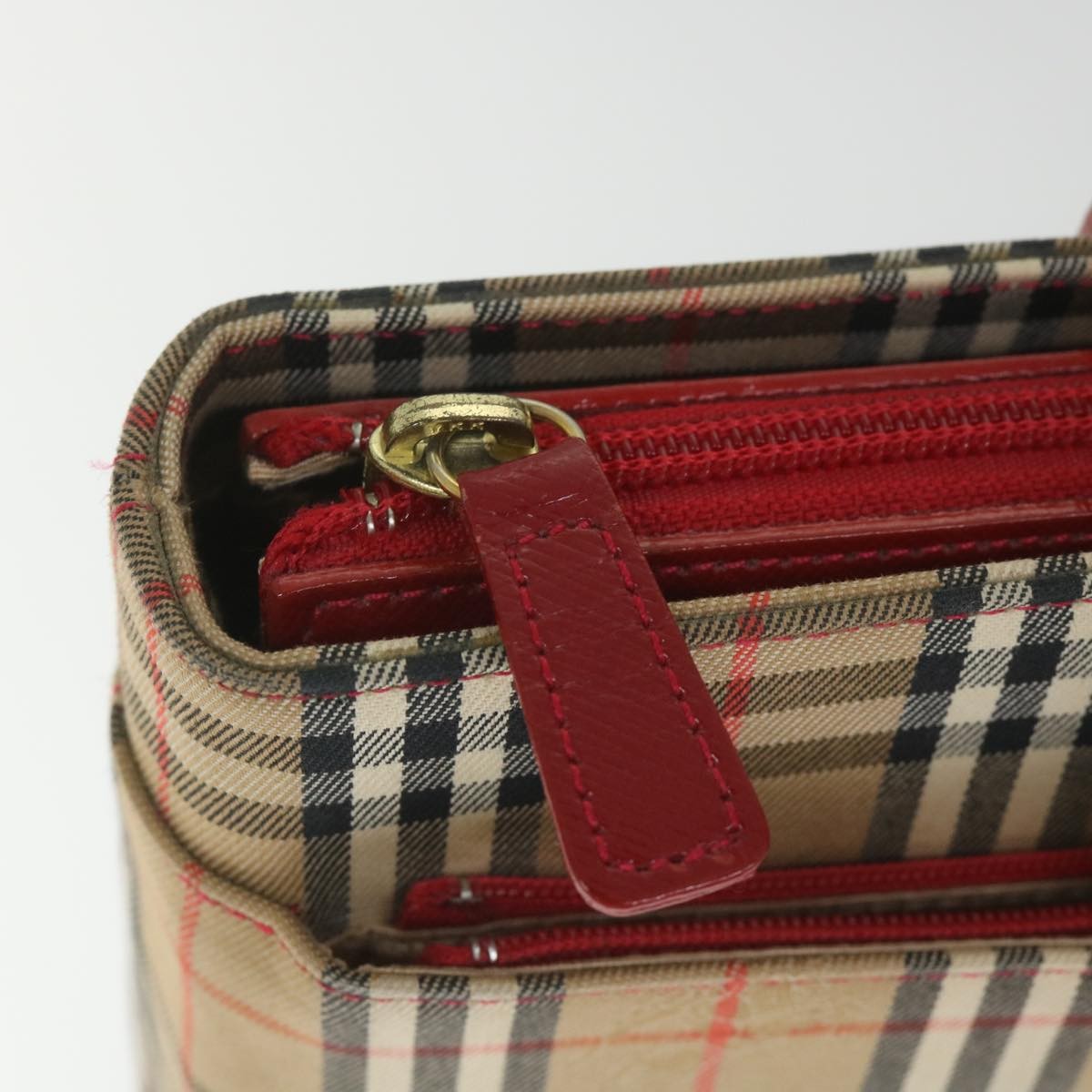 Burberry Nova Check Handbag Leather and Nylon, Beige, Nylon, Handbag
