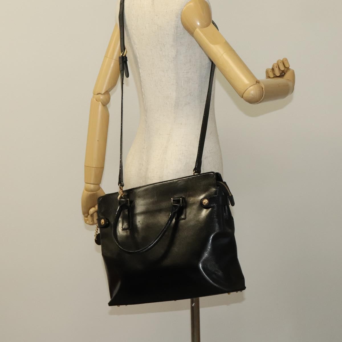 Versace Vintage Handbag Leather, BLACK, LEATHER, Handbag
