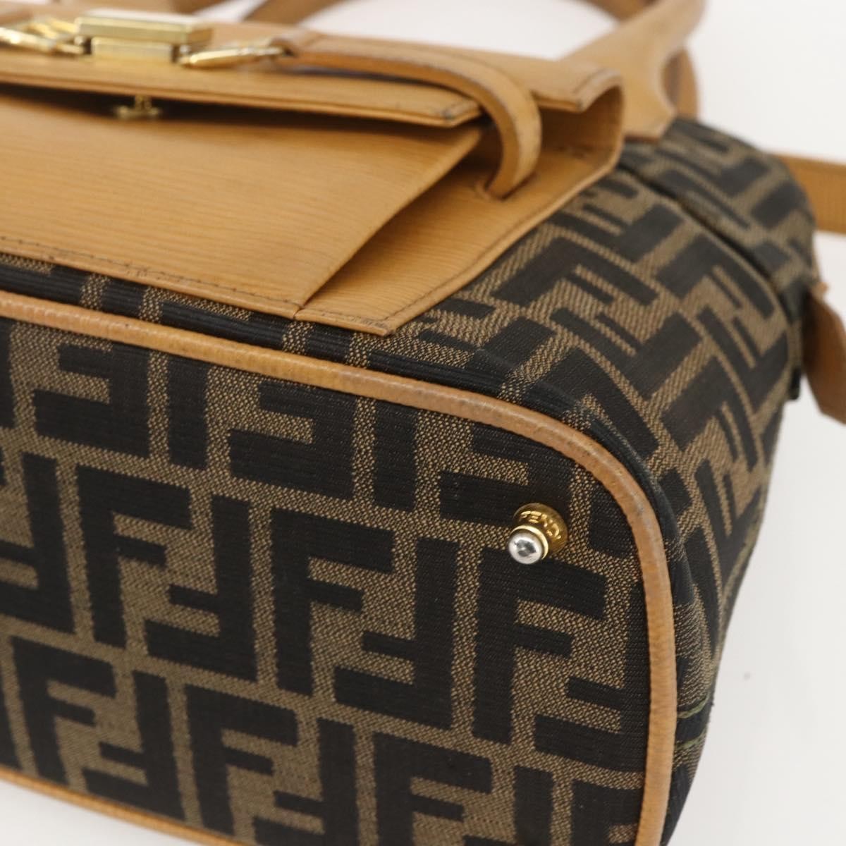 Fendi Vintage Zucca Handbag Zucca, BROWN, CANVAS, Handbag