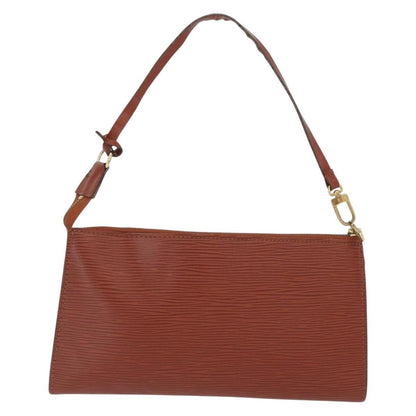 Louis Vuitton Pochette Accessoires Epi Leather, BROWN, LEATHER, Clutche & pouche