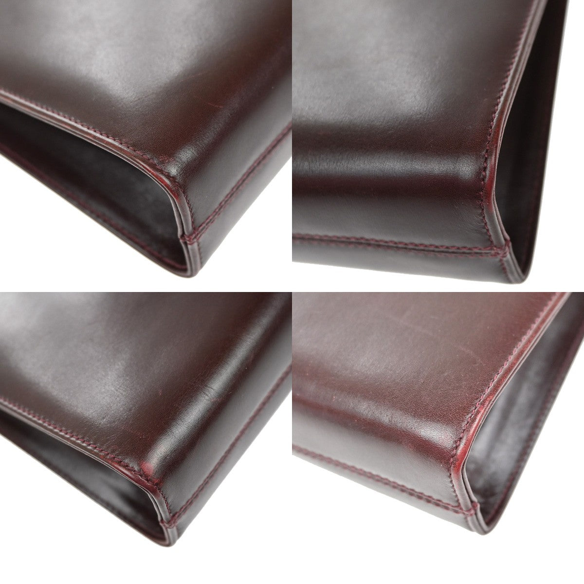 Salvatore Ferragamo Vintage Gancini Chain Shoulder Bag Leather, BURGUNDY, LEATHER, Shoulder bag