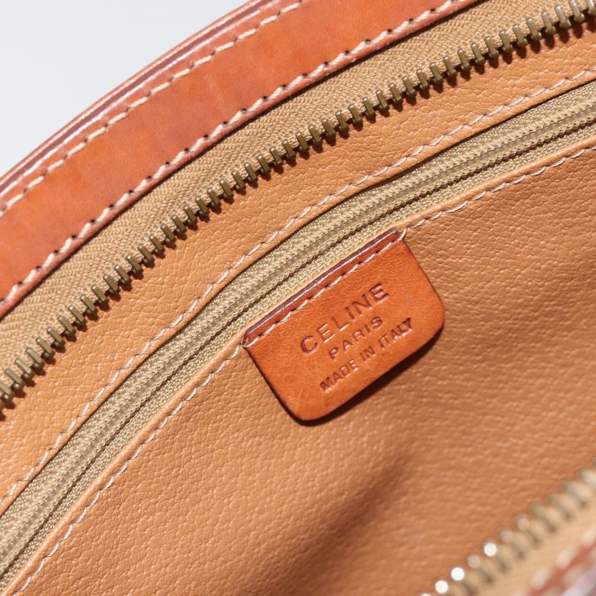 Celine Logo Triomphe Pouch Canvas and leather, Brown, Canvas, Clutch