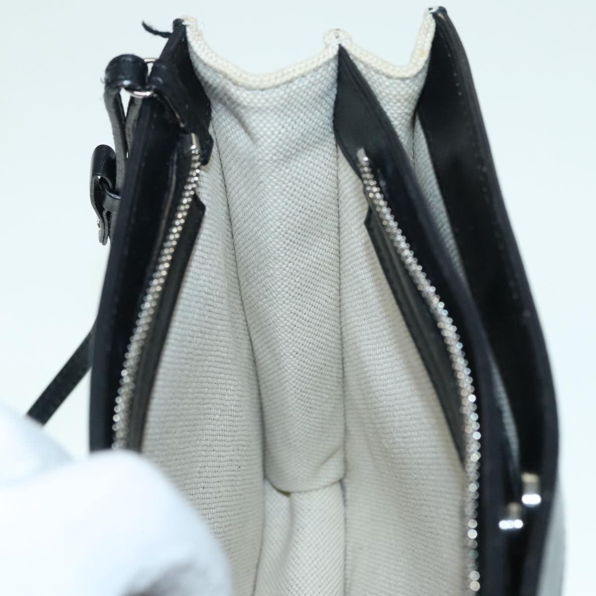 Balenciaga Navy Pochette Canvas and Leather, WHITE, CANVAS, Shoulder bag