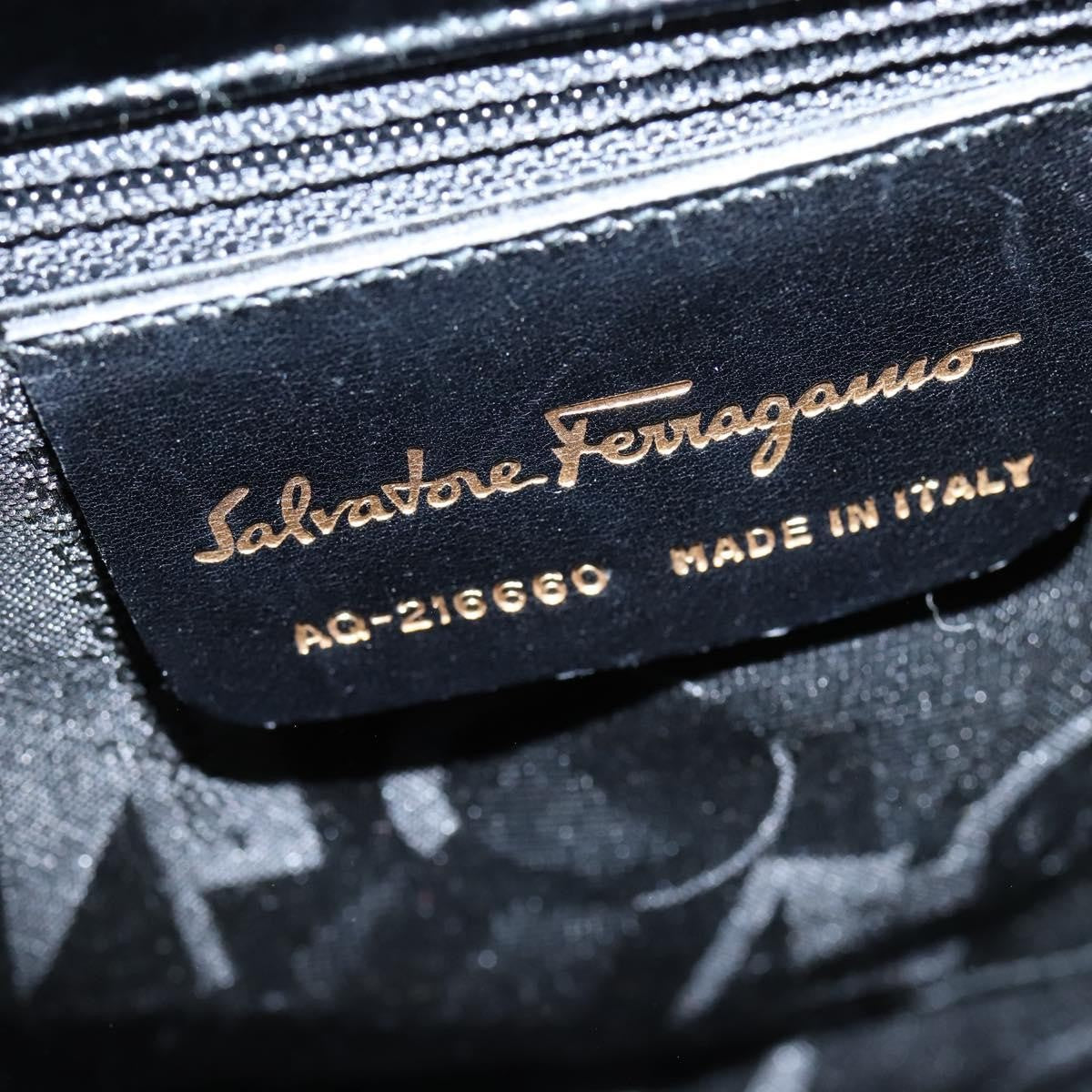 Salvatore Ferragamo Gancini handbag Patent leather, BLACK, PATENT_LEATHER, Handbag