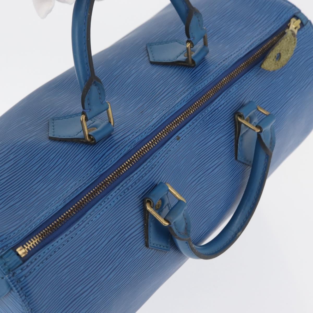 Louis Vuitton Speedy Handbag Epi Leather, Blue, Leather, Handbag