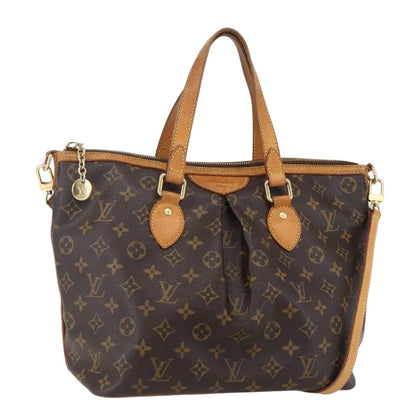 Louis Vuitton Palermo Handbag Monogram Canvas, BROWN, CANVAS, Tote bag