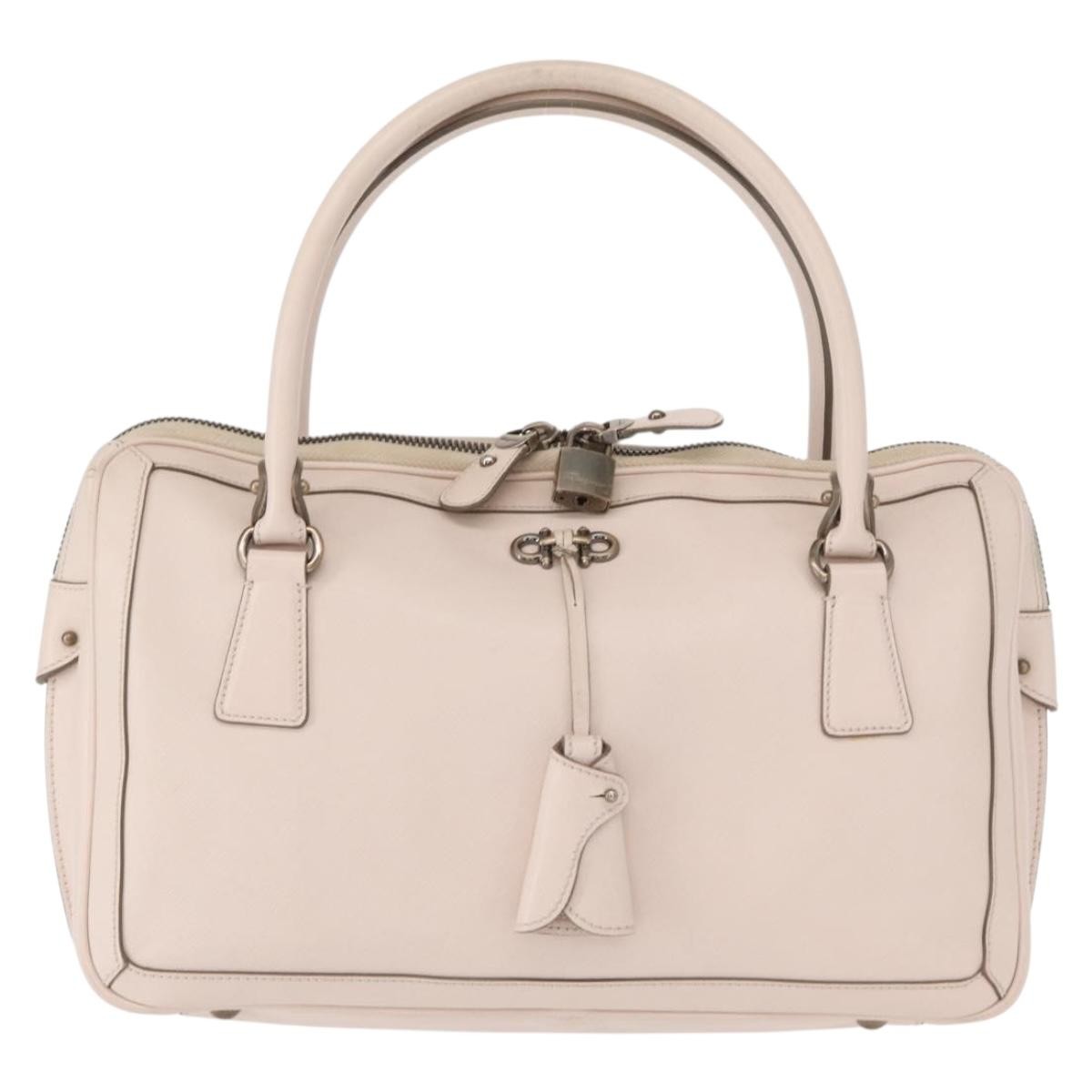 Salvatore Ferragamo Gancini handbag Leather, Pink, Leather, Handbag