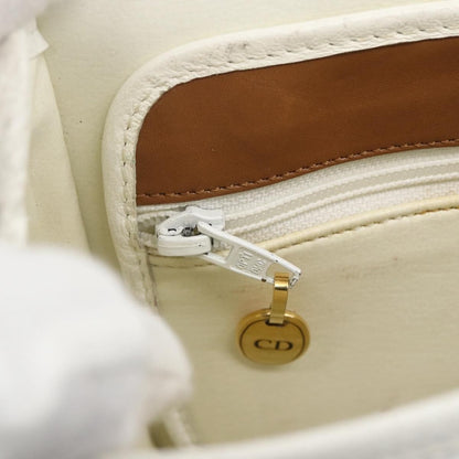 Christian Dior Vintage Shoulder Bag Leather, WHITE, LEATHER, Shoulder bag