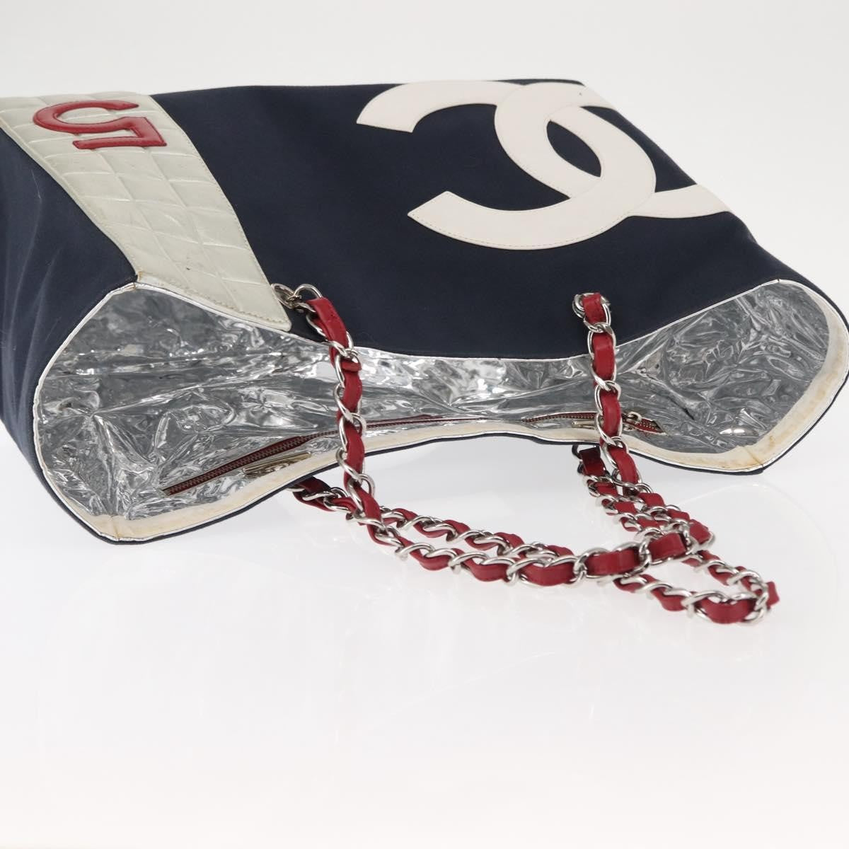 Chanel No.5 Tote Canvas and Leather, NAVY, CANVAS, Tote bag