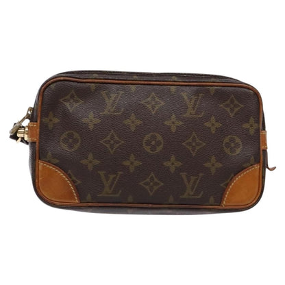 Louis Vuitton Marly Dragonne Clutch Monogram Canvas, BROWN, CANVAS, Clutche & pouche