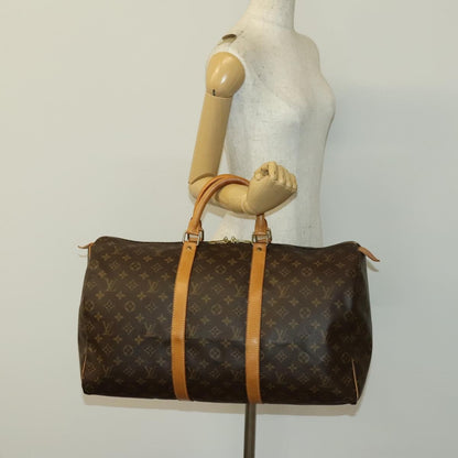 Louis Vuitton Keepall Bag Monogram Canvas, BROWN, CANVAS, Travel bag