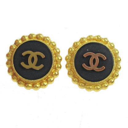 Chanel CC Round Earrings Metal, GOLD, GOLD_PLATED, Earrings
