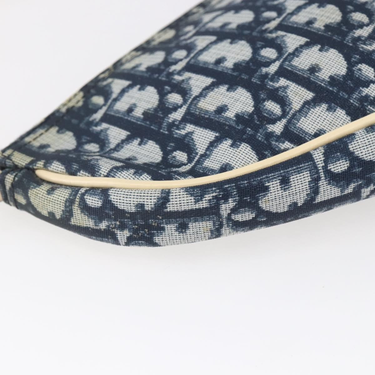 Christian Dior Vintage Saddle Bag Diorissimo Canvas, NAVY, CANVAS, Clutche & pouche