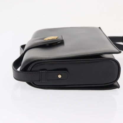 Celine Vintage Shoulder Bag Leather, BLACK, LEATHER, Shoulder bag