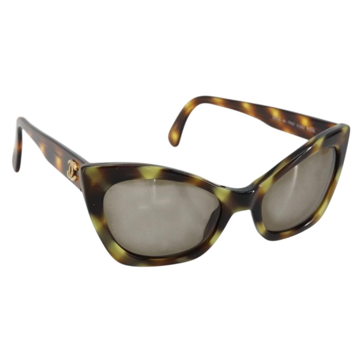 Chanel Logo CC Sunglasses Plastic, Brown, Plastic, Sunglasses