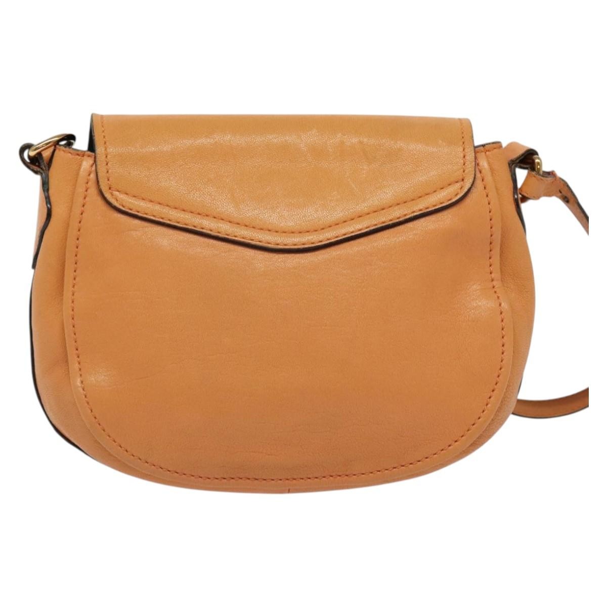 Chloe Elsie Shoulder Bag Perforated Leather, ORANGE, LEATHER, Shoulder bag