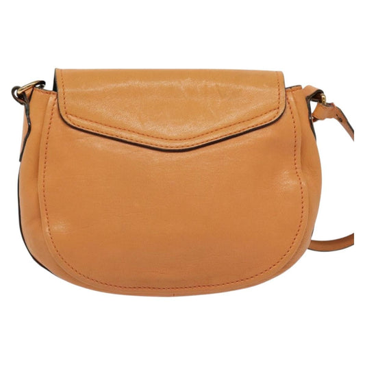 Chloe Elsie Shoulder Bag Perforated Leather, ORANGE, LEATHER, Shoulder bag
