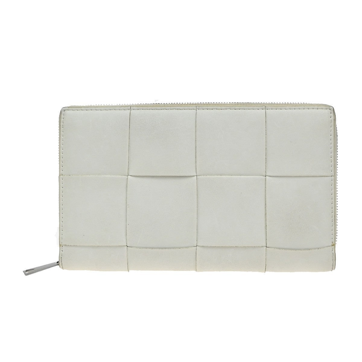 Bottega Veneta Cassette Zip Around Wallet Maxi Intrecciato Leather, WHITE, LEATHER, Wallets