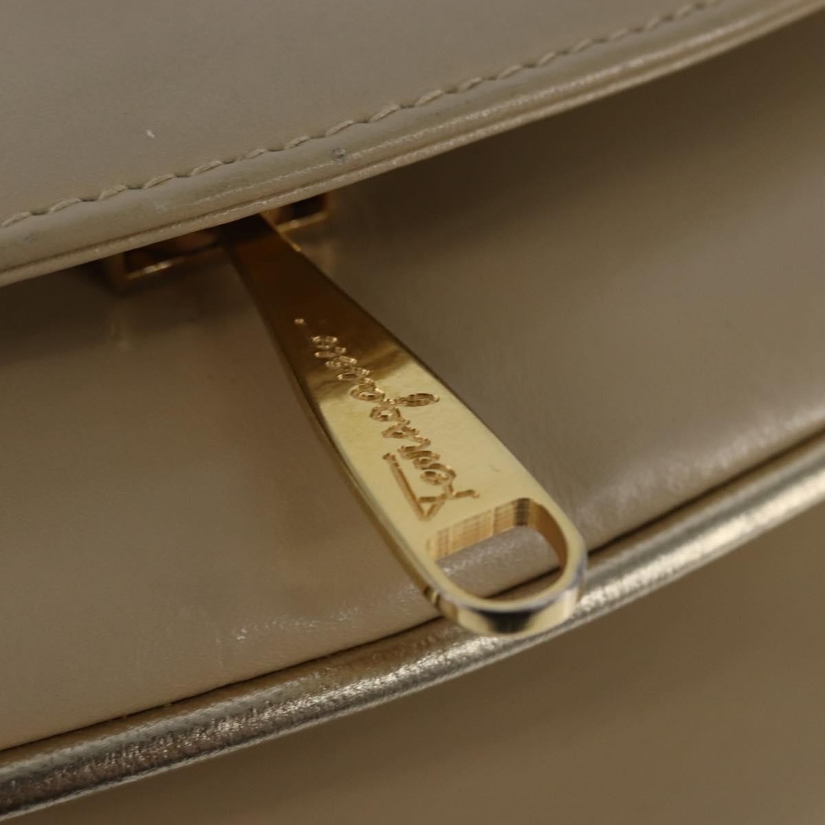 Salvatore Ferragamo Vintage Shoulder Bag Leather, BEIGE, LEATHER, Shoulder bag