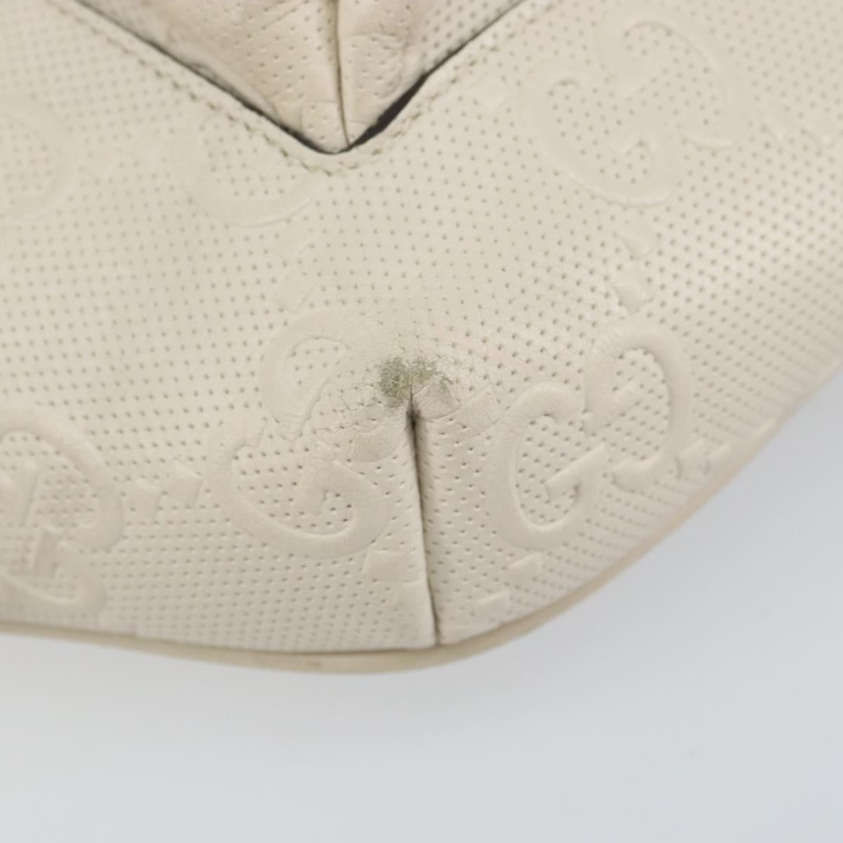 Gucci Front Pocket Belt Bag GG Embossed Perforated Leather, WHITE, LEATHER, Shoulder bag