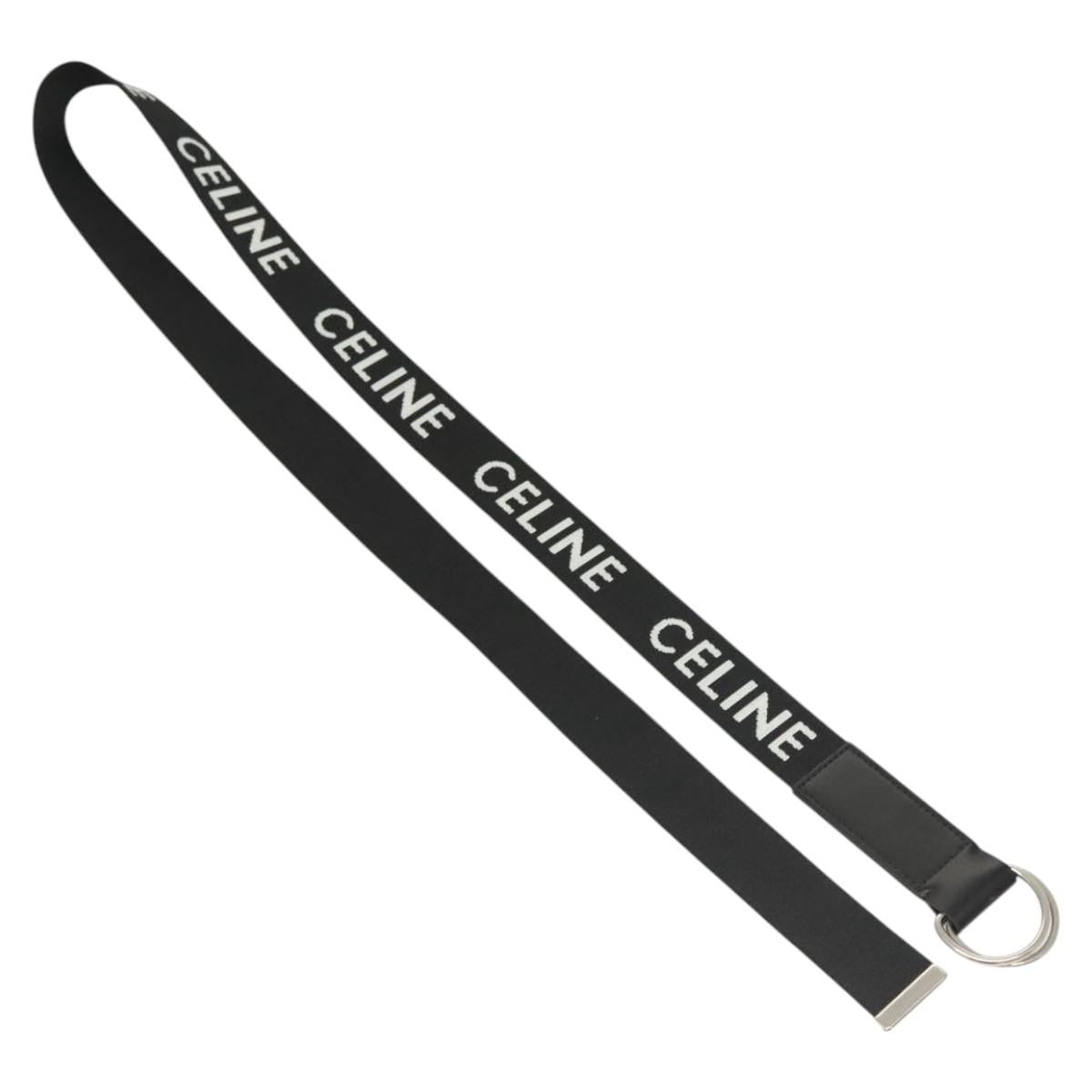 Celine Double Ring Belt Canvas, BLACK, CANVAS, Belts