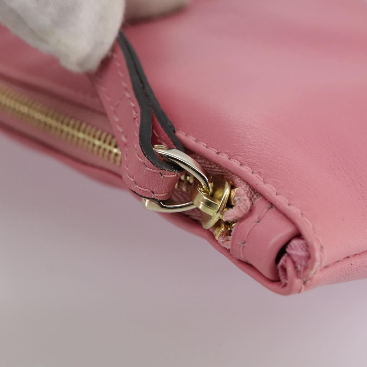 Valentino Garavani Zip Pouch Leather, PINK, LEATHER, Clutche & pouche