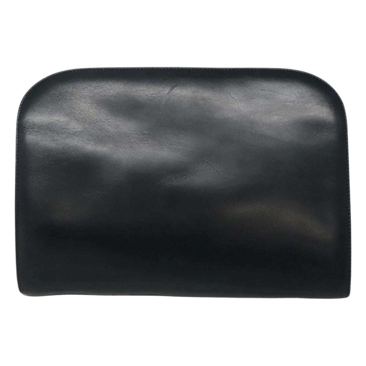 Salvatore Ferragamo Vintage Gancini Chain Shoulder Bag Leather, NAVY, LEATHER, Shoulder bag