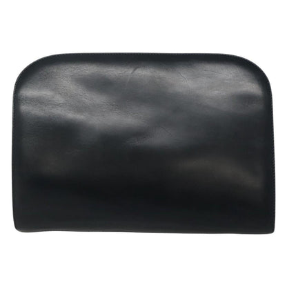 Salvatore Ferragamo Vintage Gancini Chain Shoulder Bag Leather, NAVY, LEATHER, Shoulder bag