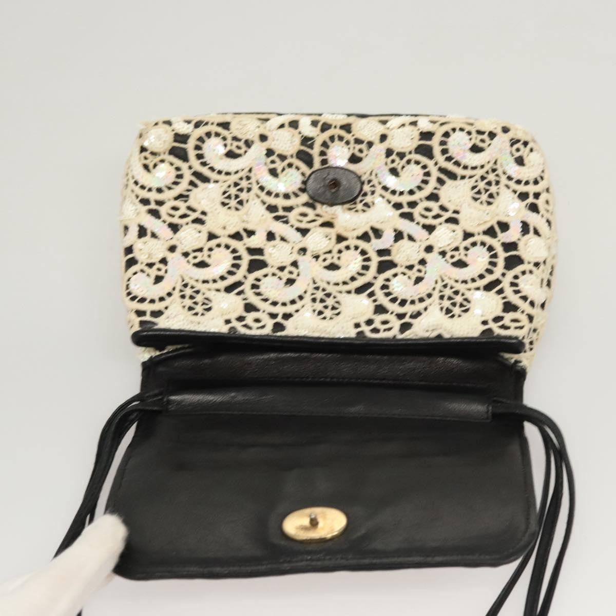 Chanel Floral CC Flap Bag Leather, WHITE, LEATHER, Shoulder bag