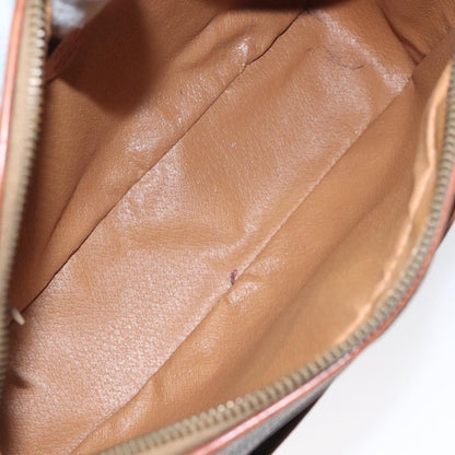 Celine Vintage Macadam Shoulder Bag Canvas and Leather, Brown, Canvas, Shoulder Bag