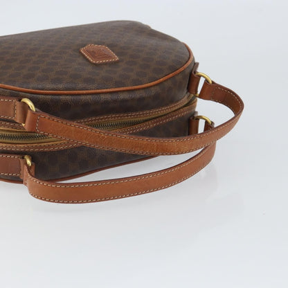 Celine Vintage Macadam Handbag Canvas and Leather, BROWN, CANVAS, Handbag