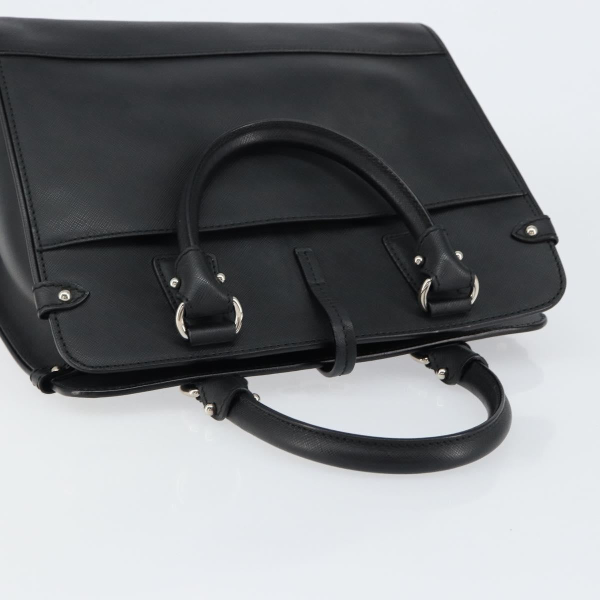 Salvatore Ferragamo Gancini handbag Leather, BLACK, LEATHER, Handbag