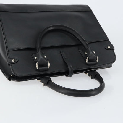 Salvatore Ferragamo Gancini handbag Leather, BLACK, LEATHER, Handbag