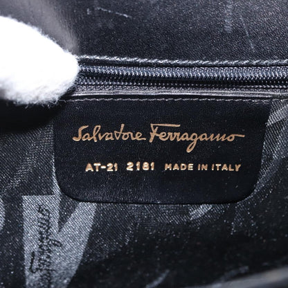 Salvatore Ferragamo Convertible Top Handle Bag Leather, BLACK, LEATHER, Handbag
