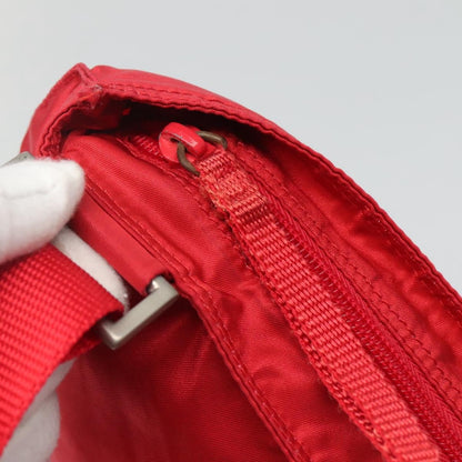 Prada Zip Top Messenger Bag Tessuto, RED, NYLON, Shoulder bag