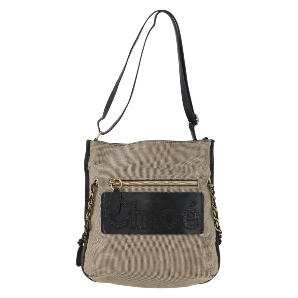 Chloe Vintage Shoulder Bag Canvas, BEIGE, CANVAS, Shoulder bag