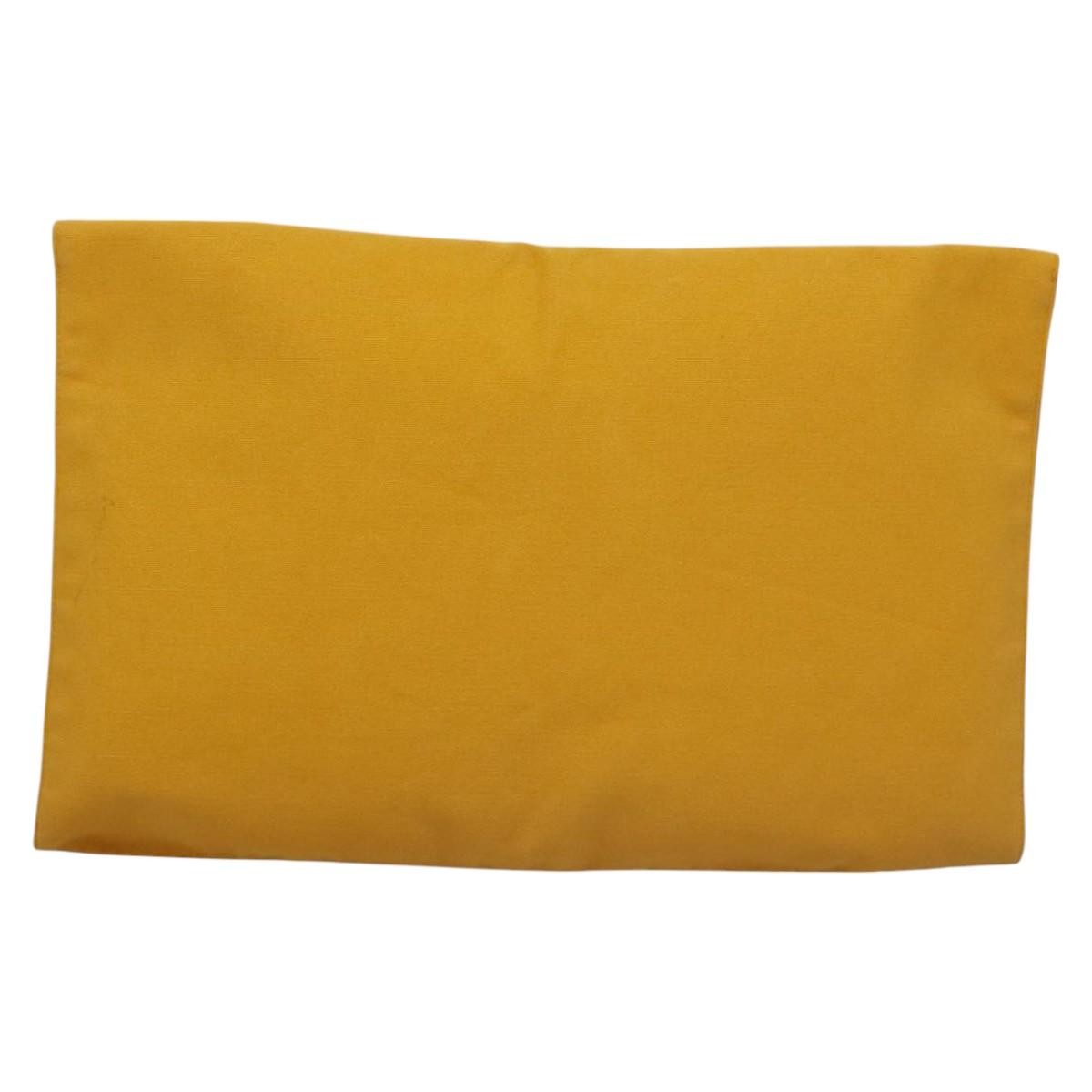 Hermes Vintage Clutch Canvas, YELLOW, CANVAS, Clutche & pouche