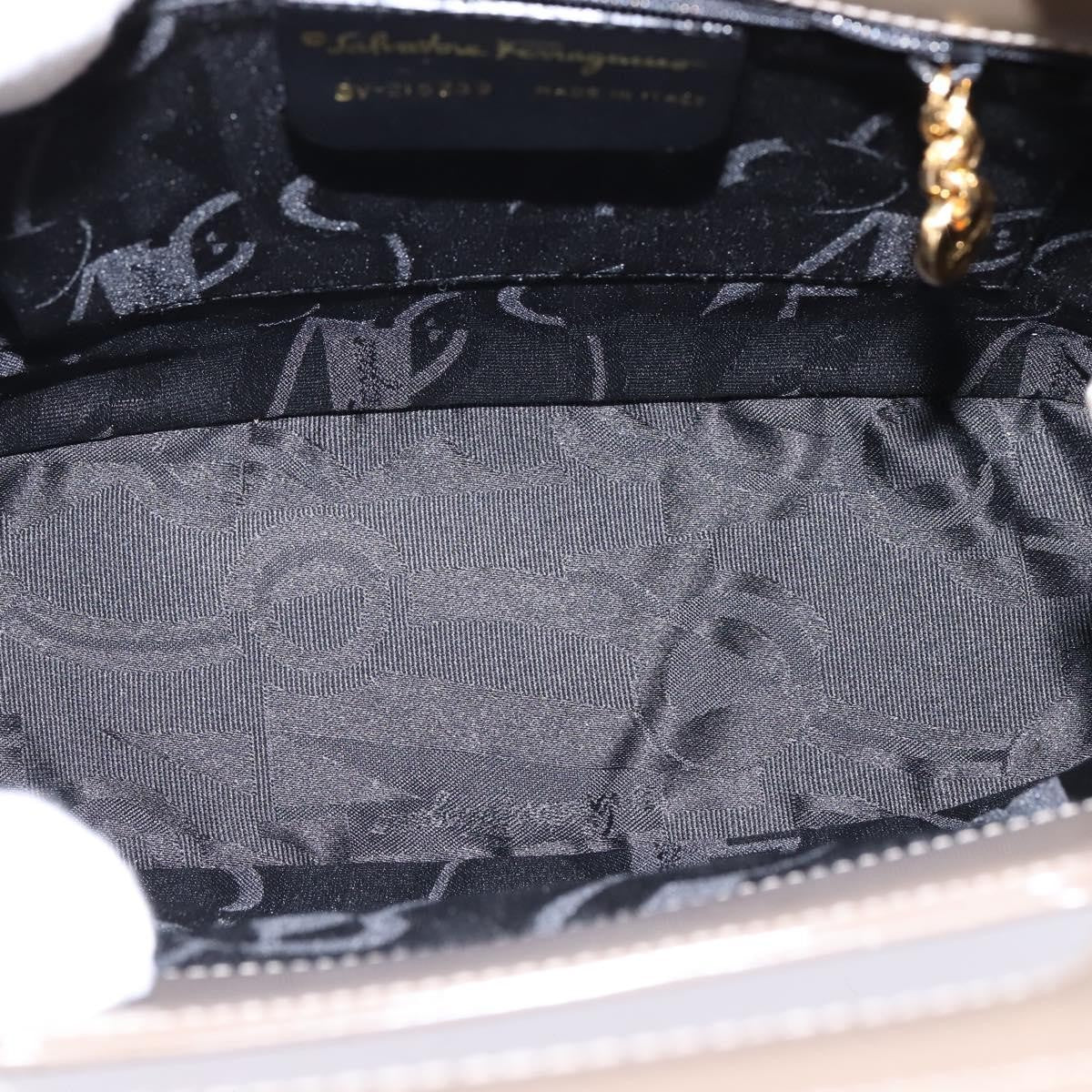 Salvatore Ferragamo Wanda Handbag Patent Leather, GRAY, PATENT_LEATHER, Handbag