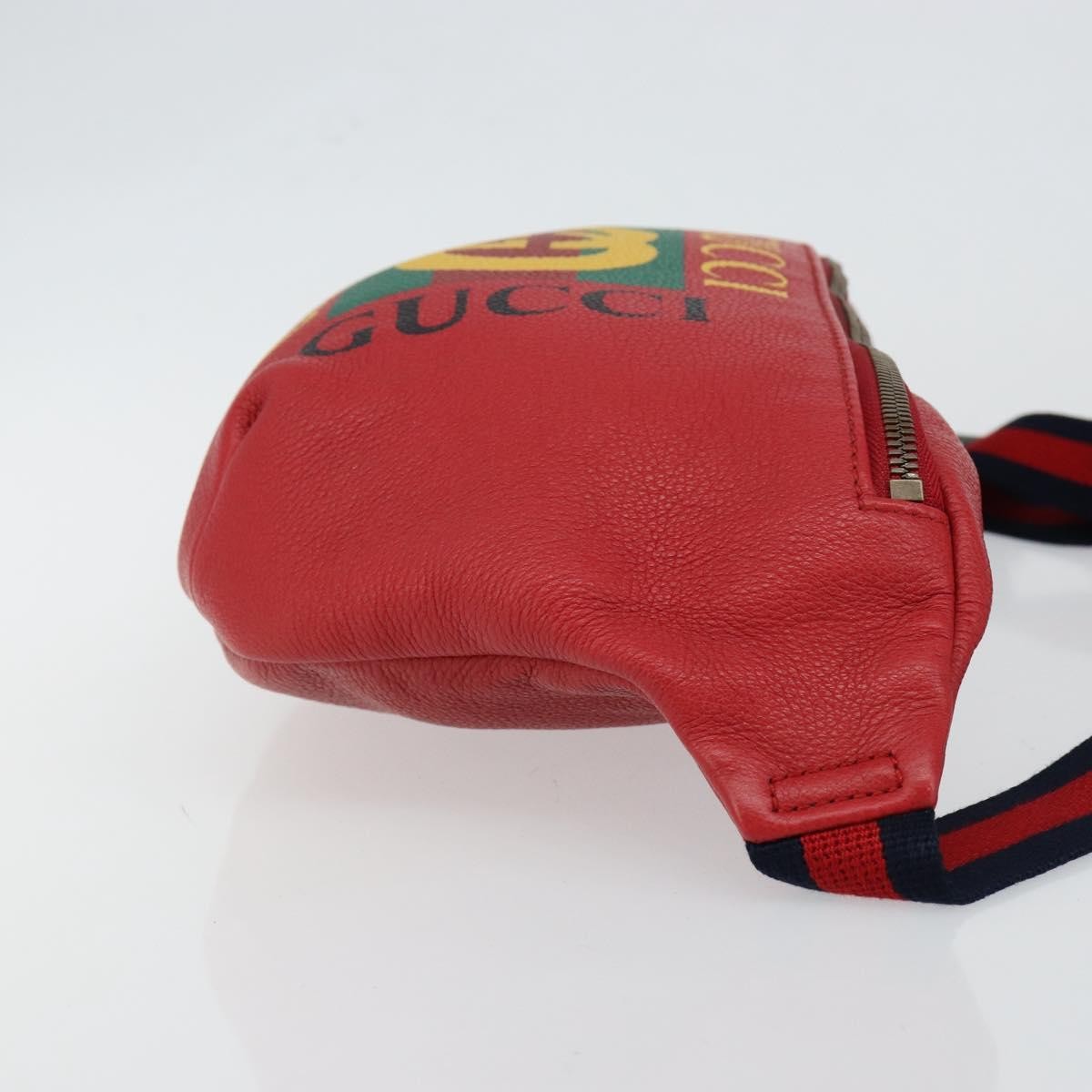 Gucci Logo Belt Bag Printed Leather, RED, LEATHER, Shoulder bag