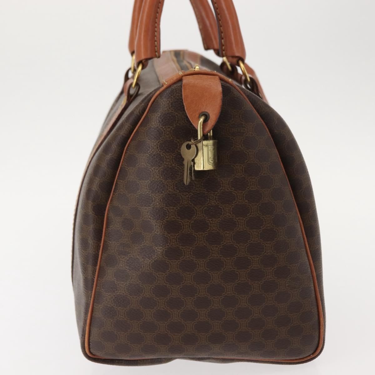 Celine Macadam Handbag Macadam with leather, BROWN, CANVAS, Handbag